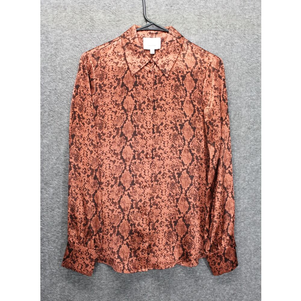 Cinq a sept python isha Silk top Button Size Small